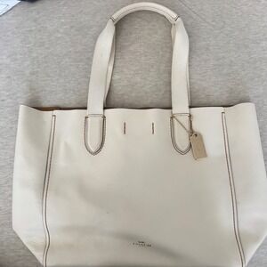 Coach Derby Tote White Pebbled Leather Shoulder Bag 58660 Mens Women